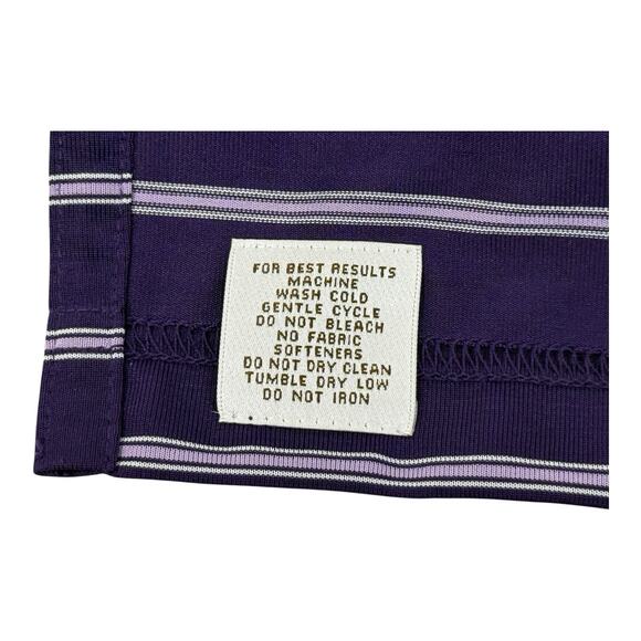 Peter Millar Summer Comfort Golf Polo Shirt Mens L Purple Striped Performance - Picture 12 of 12